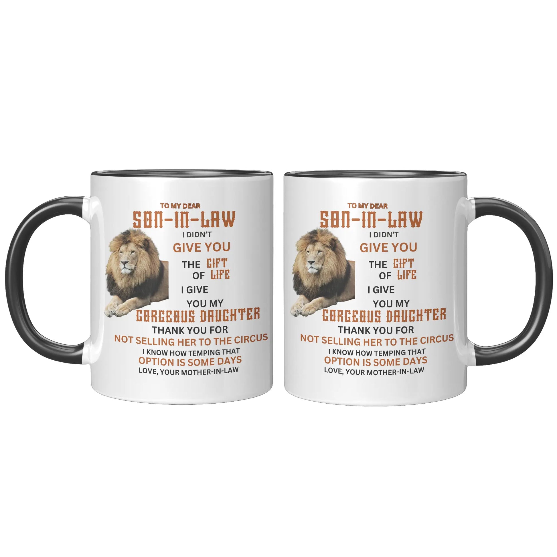 TO MY DEAR SON-IN-LAW 11oz Accent Mug AnywherePOD