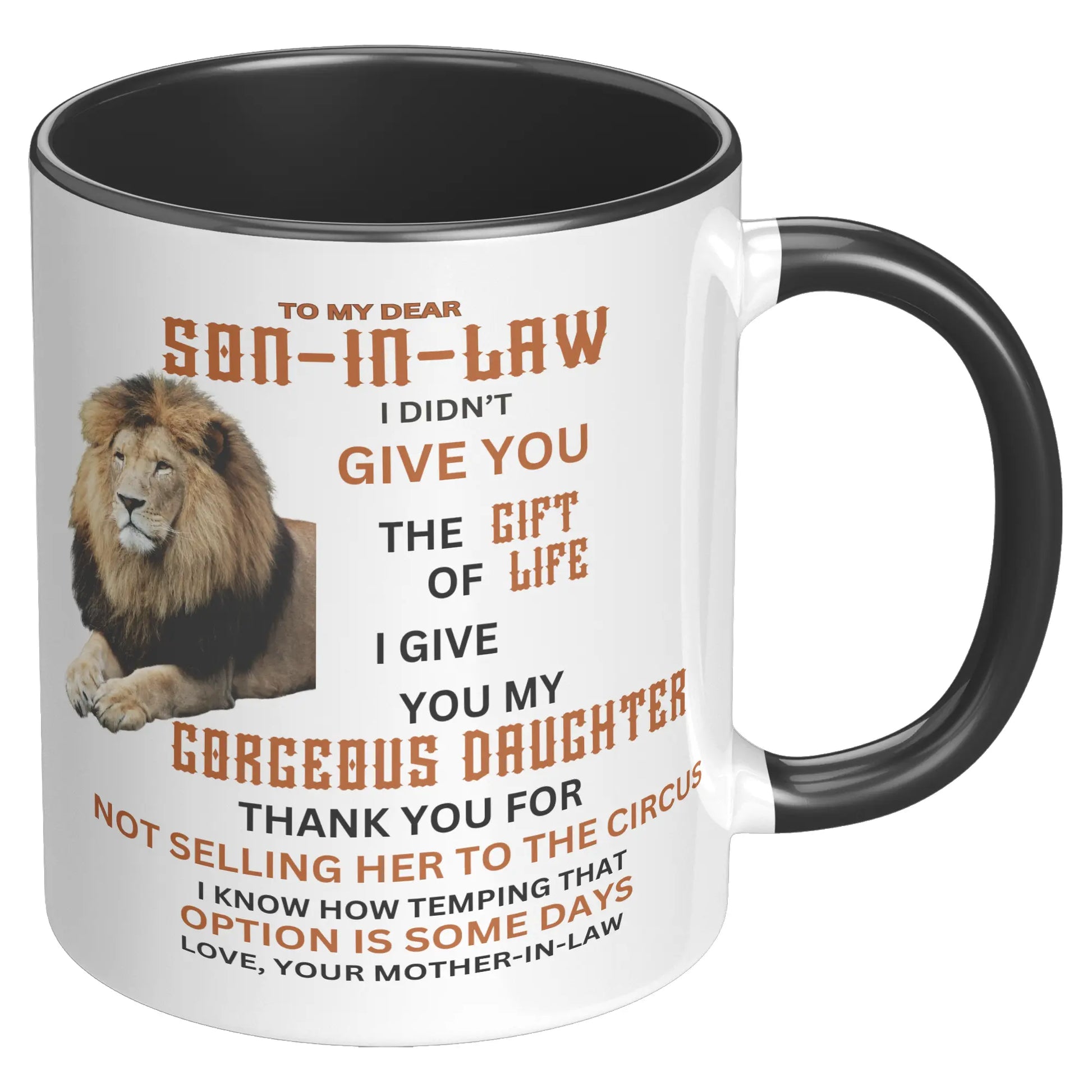 TO MY DEAR SON-IN-LAW 11oz Accent Mug AnywherePOD