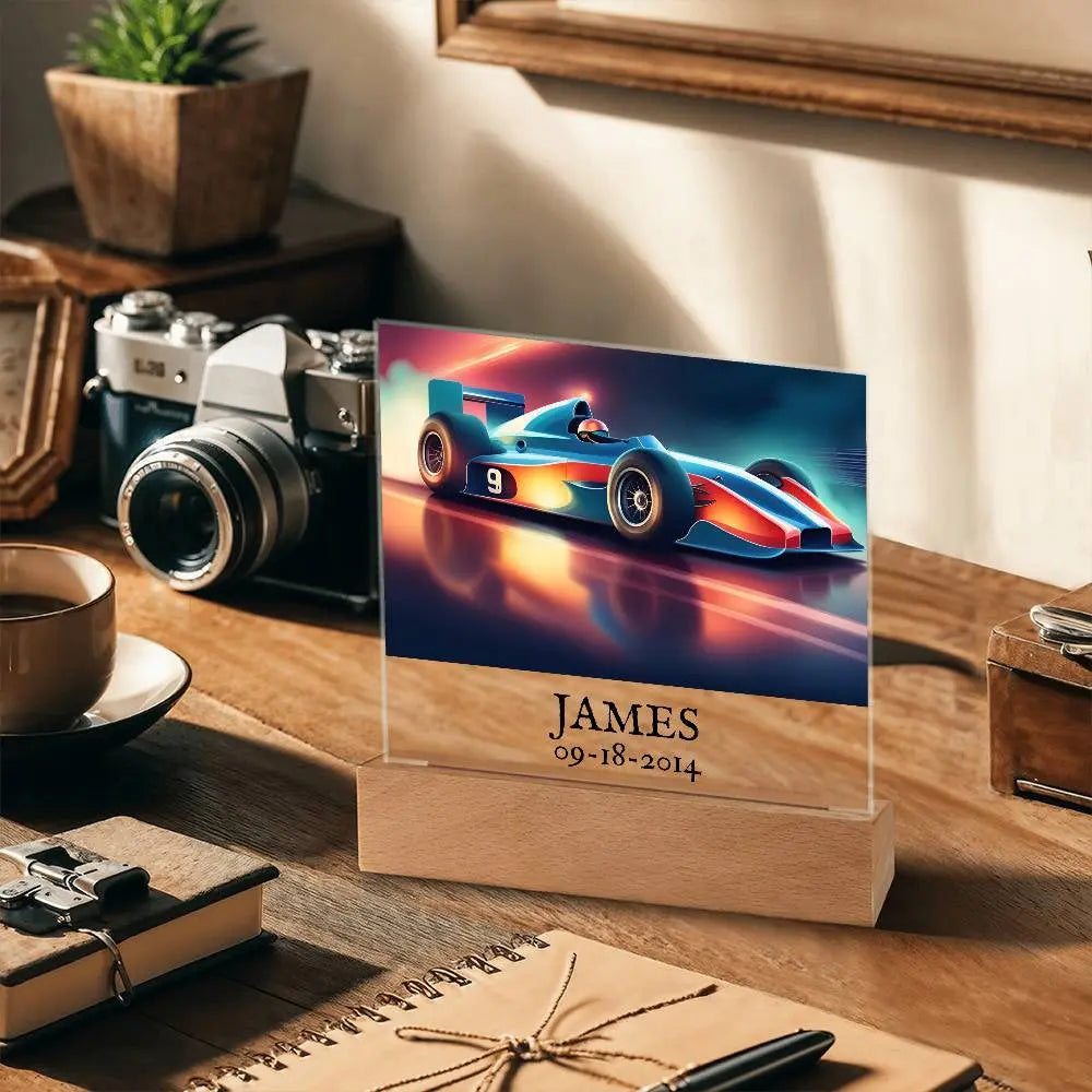 Race Car Acrylic Square Plaque AnywherePOD