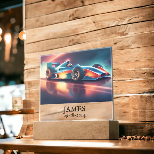 Race Car Acrylic Square Plaque AnywherePOD