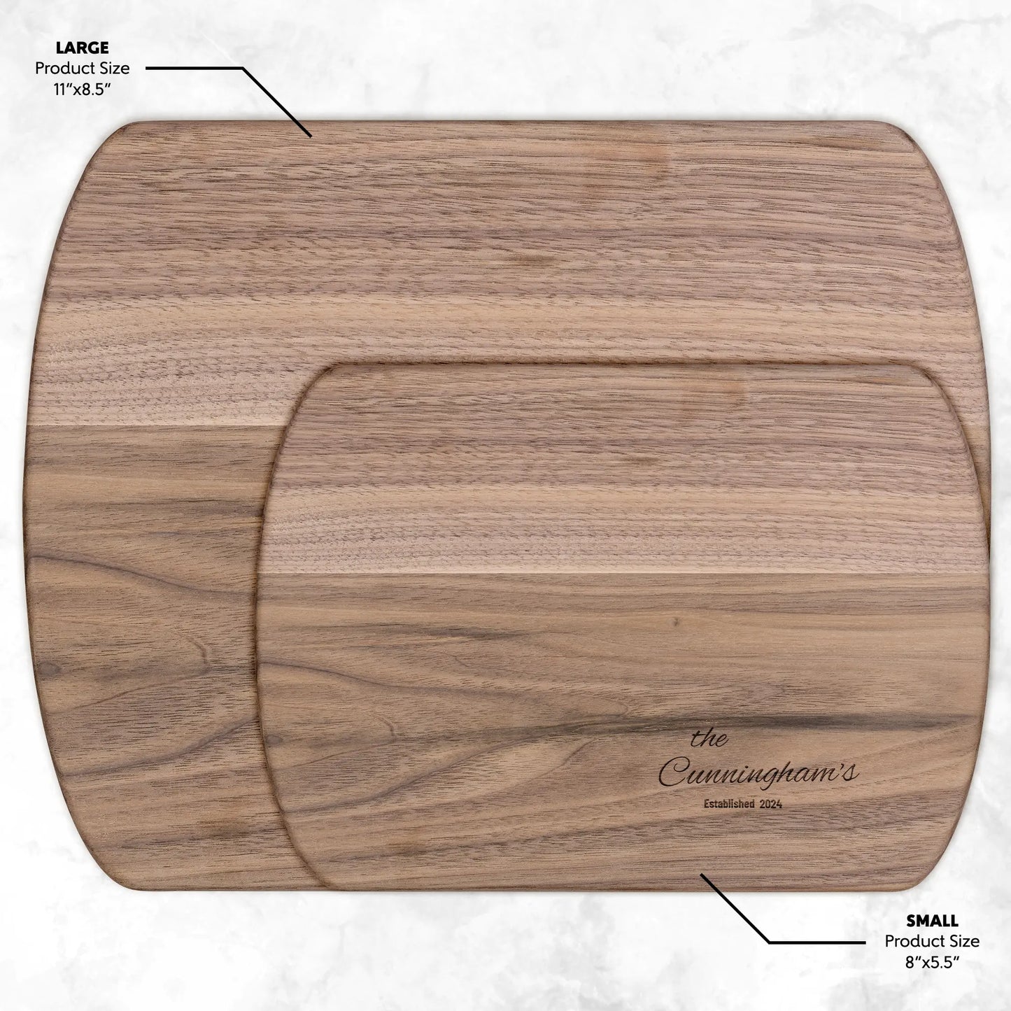 Personalized Family Name Hardwood Oval Cutting Board AnywherePOD