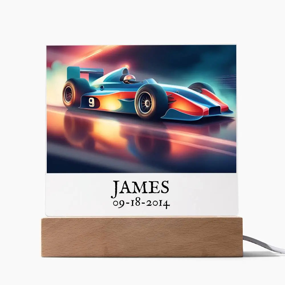 Race Car Acrylic Square Plaque AnywherePOD