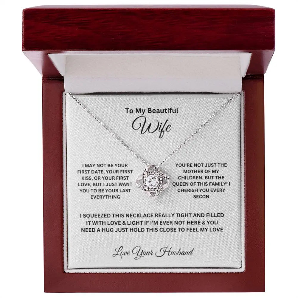 Love Knot Necklace in Wood Gift Box