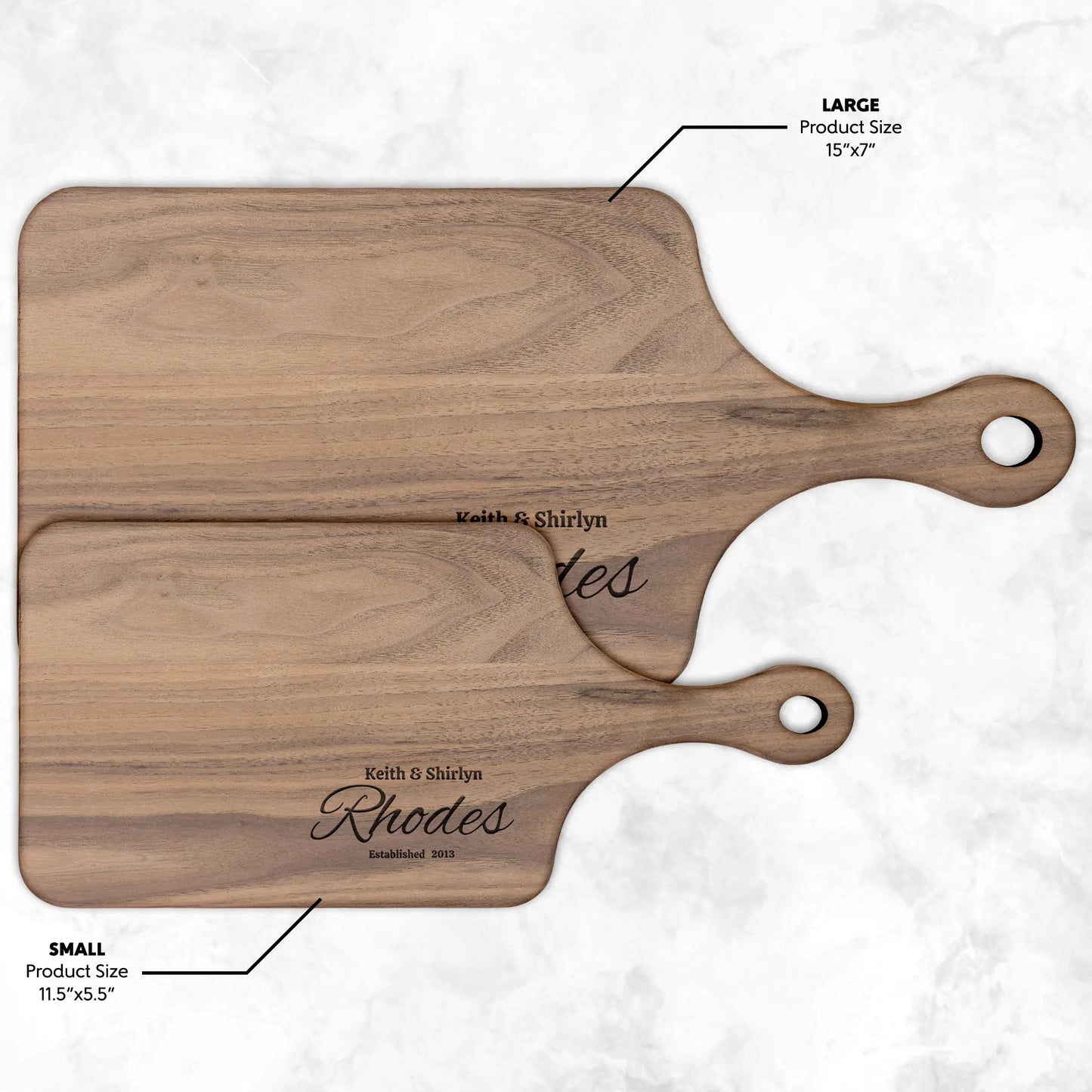 Personalized Hardwood Paddle Cutting Board AnywherePOD