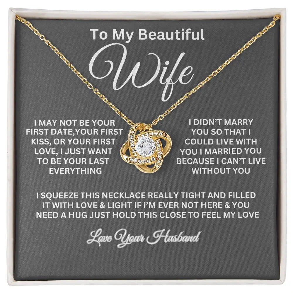 To My Beautiful Wife Love Knot Necklace ShineOn Fulfillment