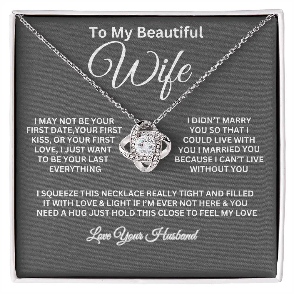 To My Beautiful Wife Love Knot Necklace ShineOn Fulfillment