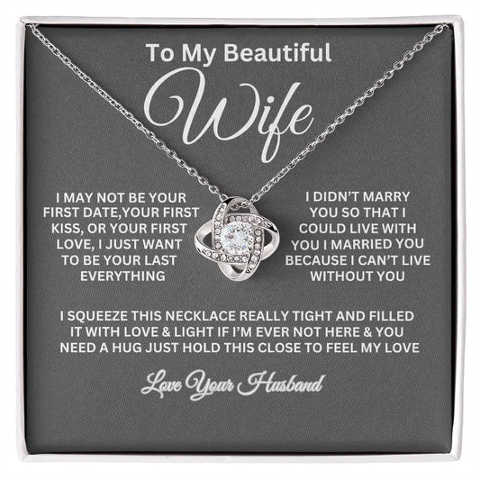 To My Beautiful Wife Love Knot Necklace ShineOn Fulfillment