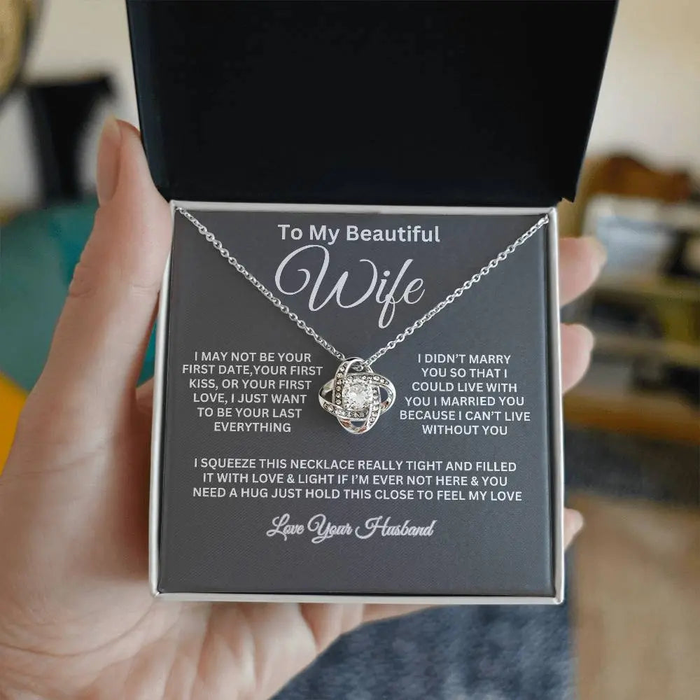 To My Beautiful Wife Love Knot Necklace ShineOn Fulfillment