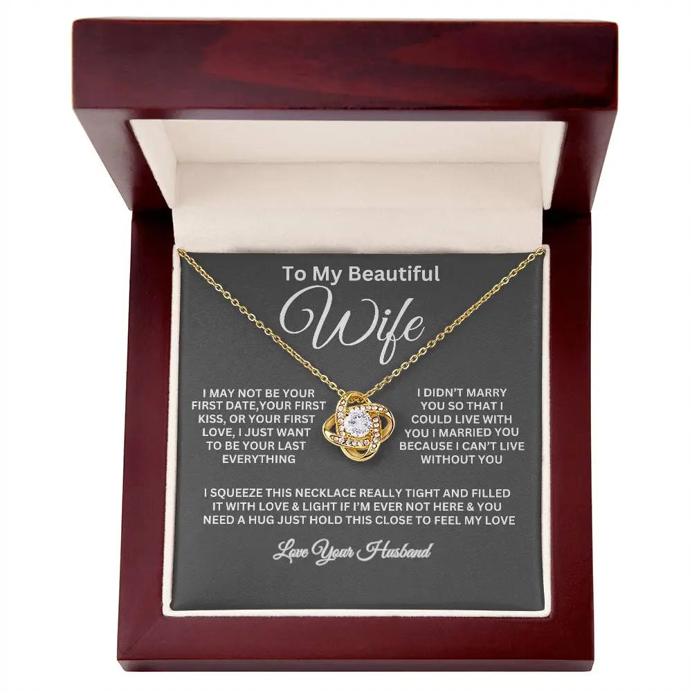 To My Beautiful Wife Love Knot Necklace ShineOn Fulfillment