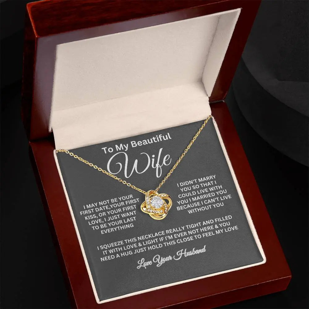 To My Beautiful Wife Love Knot Necklace ShineOn Fulfillment
