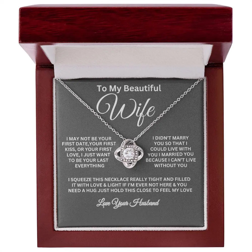 To My Beautiful Wife Love Knot Necklace ShineOn Fulfillment