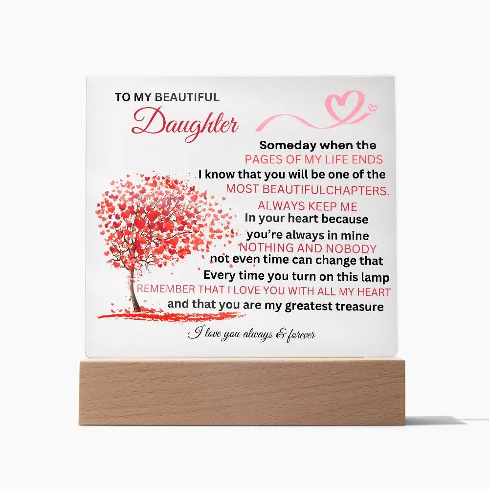 To My Beautiful Daughter Acrylic Square ShineOn Fulfillment