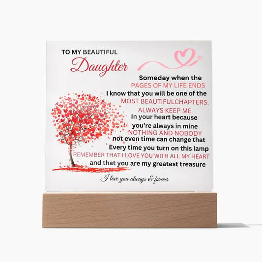 To My Beautiful Daughter Acrylic Square ShineOn Fulfillment