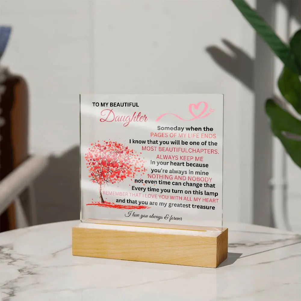 To My Beautiful Daughter Acrylic Square ShineOn Fulfillment
