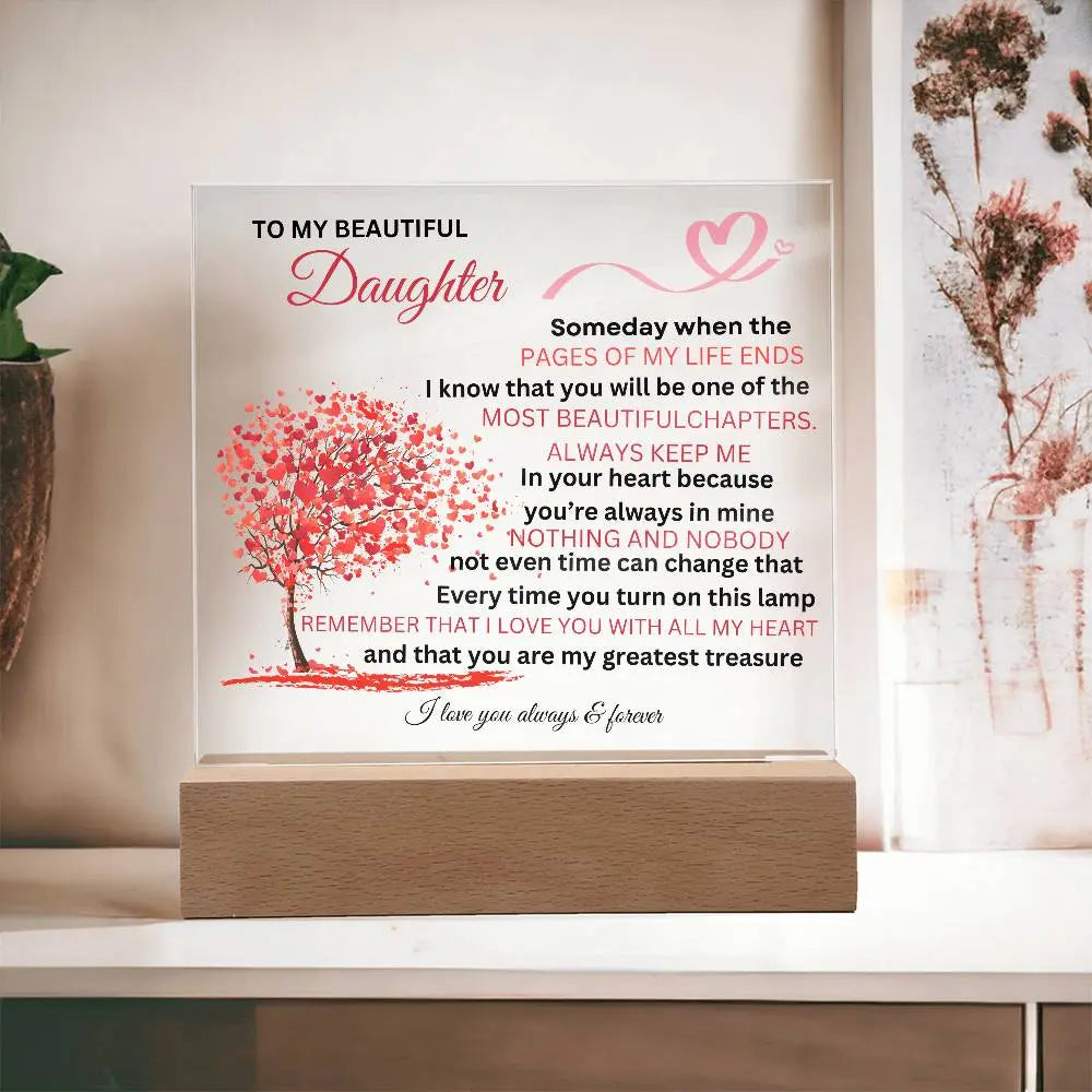 To My Beautiful Daughter Acrylic Square ShineOn Fulfillment