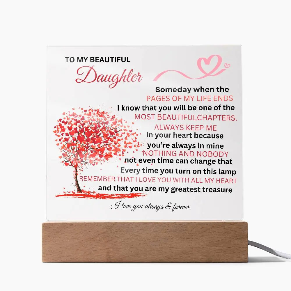 To My Beautiful Daughter Acrylic Square ShineOn Fulfillment