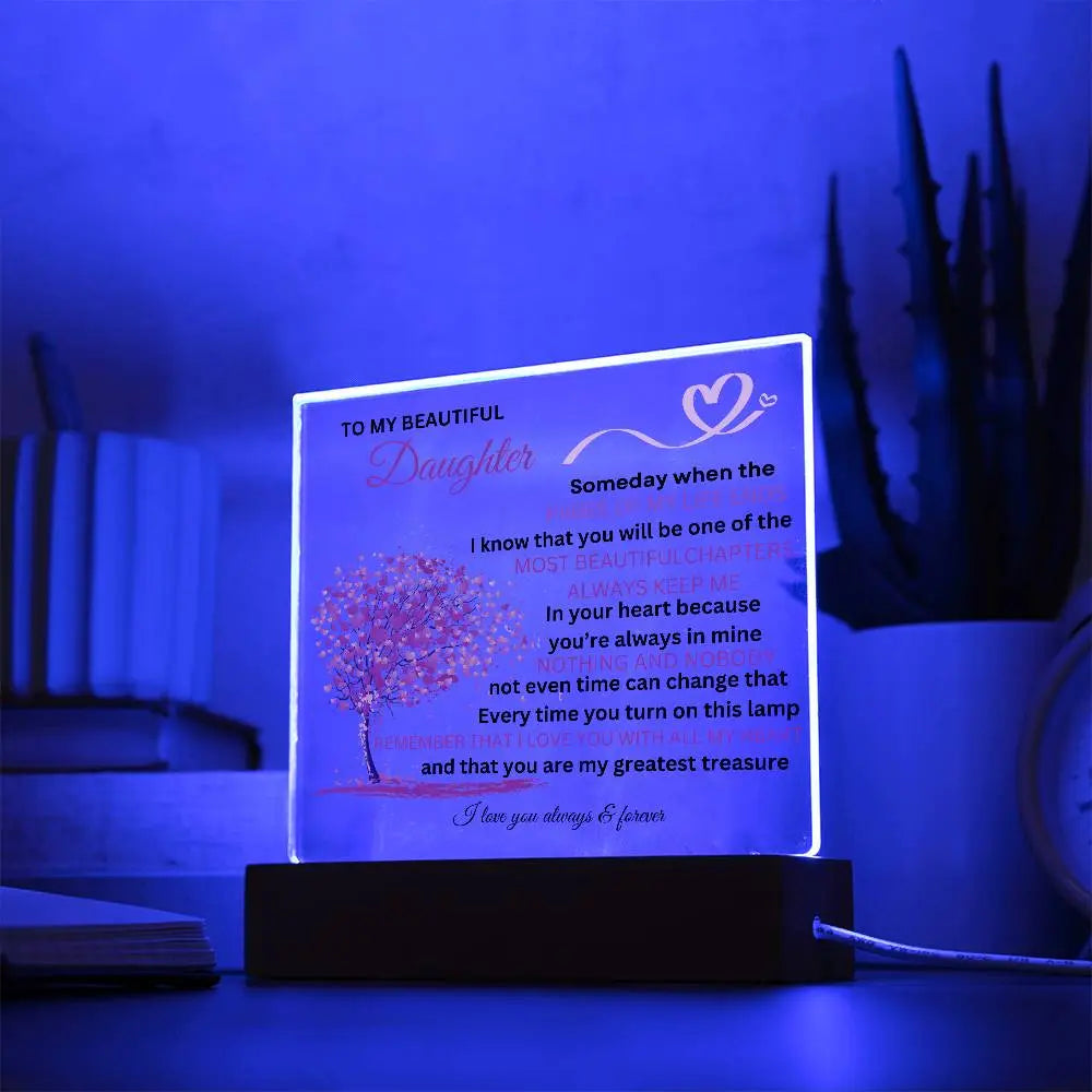 To My Beautiful Daughter Acrylic Square ShineOn Fulfillment