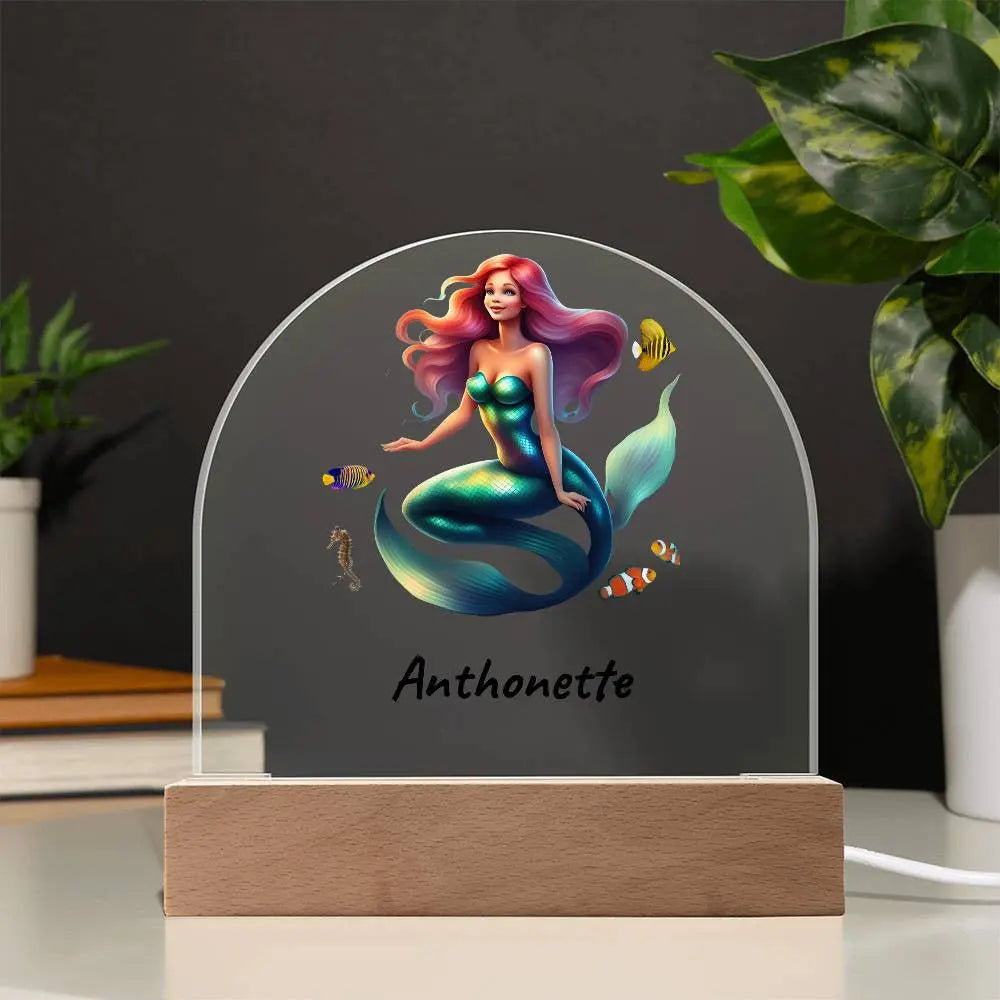 Personalized Mermaid Acrylic Dome Plaque AnywherePOD