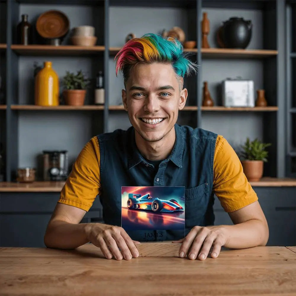 Race Car Acrylic Square Plaque AnywherePOD