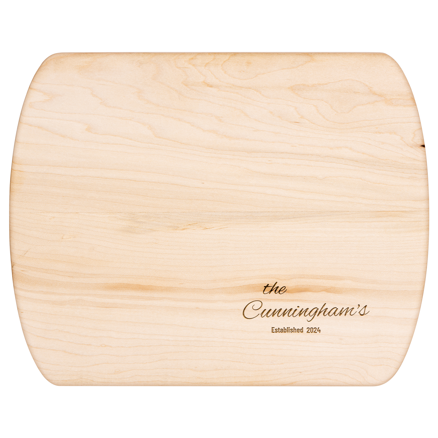 Personalized Family Name Hardwood Oval Cutting Board