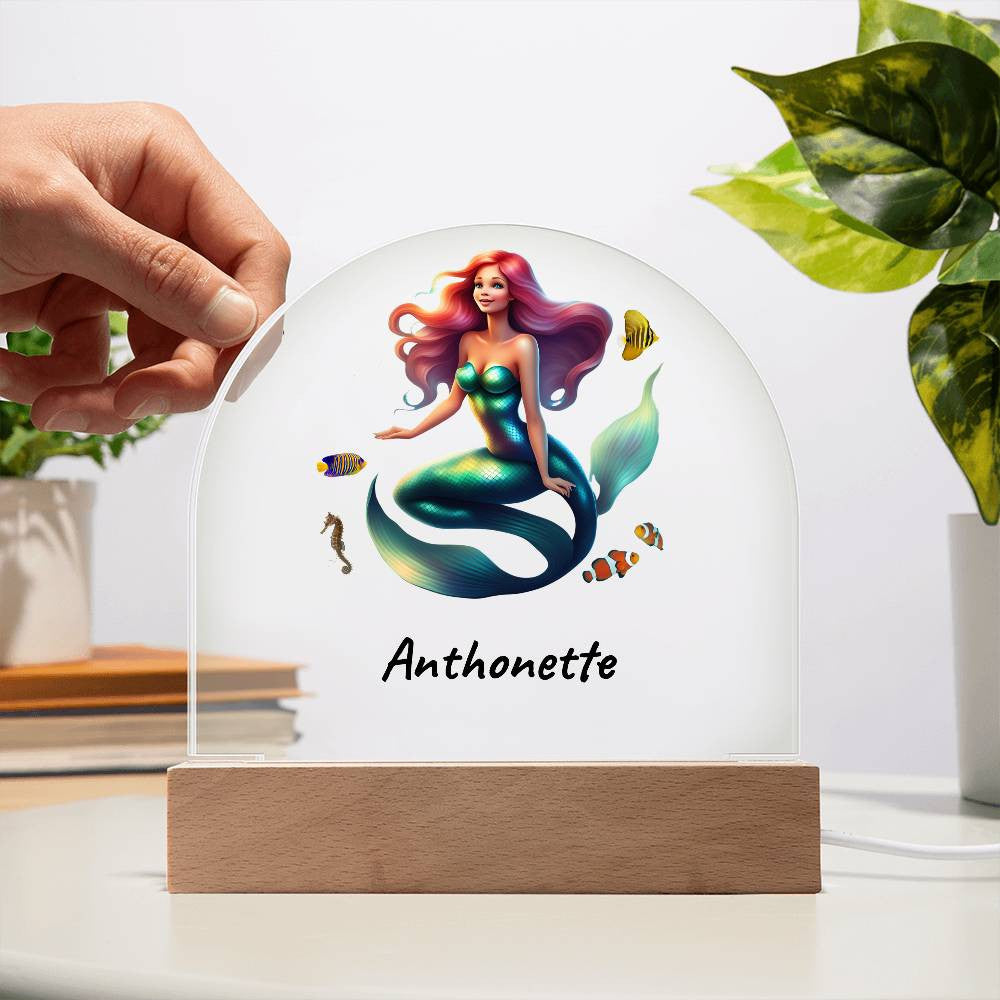 Personalized Mermaid Acrylic Dome Plaque