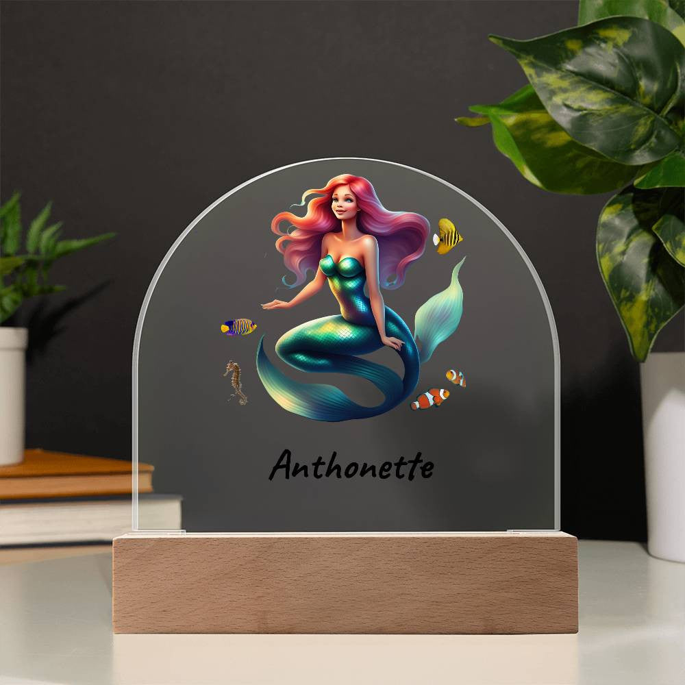 Personalized Mermaid Acrylic Dome Plaque