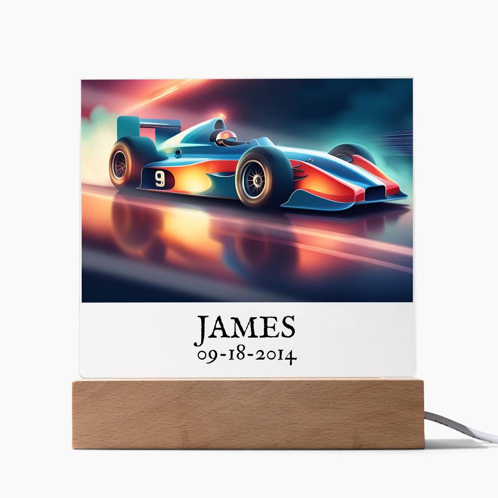 Race Car Acrylic Square Plaque