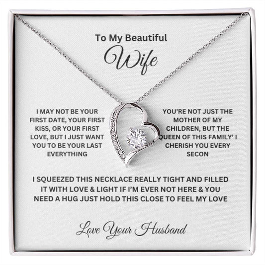 To My Beautiful Wife Forever Love Necklace Gifts for Her