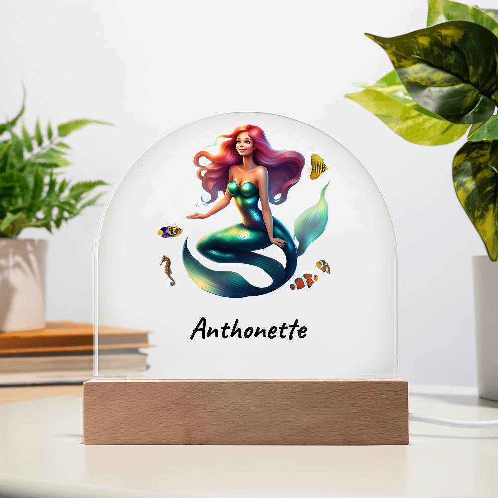 Personalized Mermaid Acrylic Dome Plaque