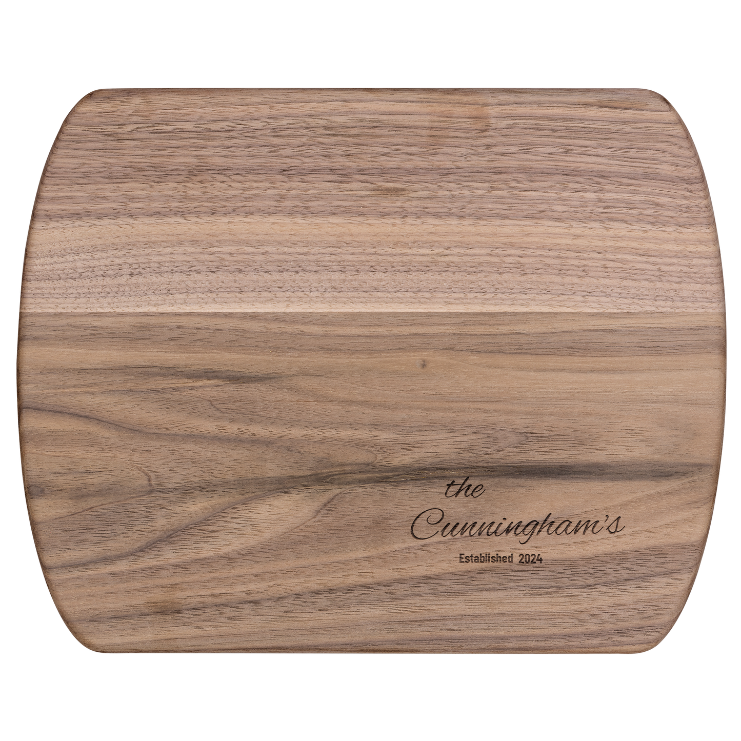 Personalized Family Name Hardwood Oval Cutting Board