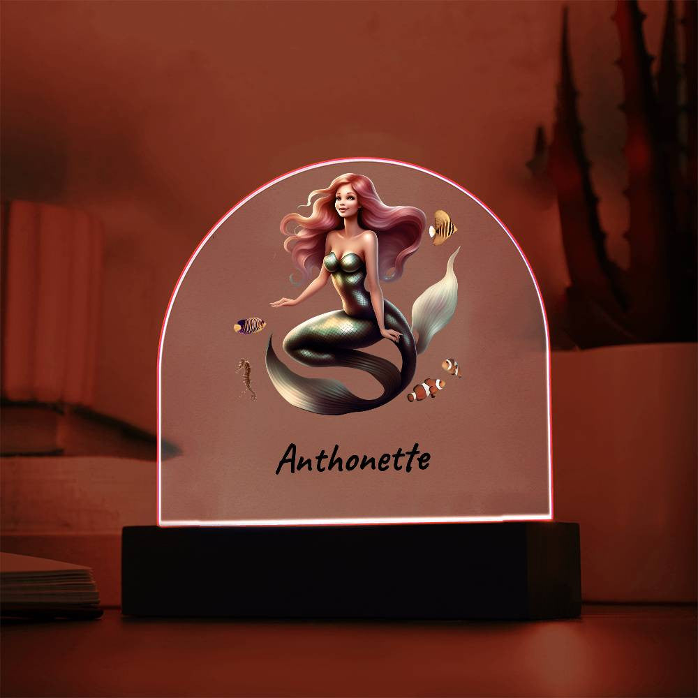 Personalized Mermaid Acrylic Dome Plaque