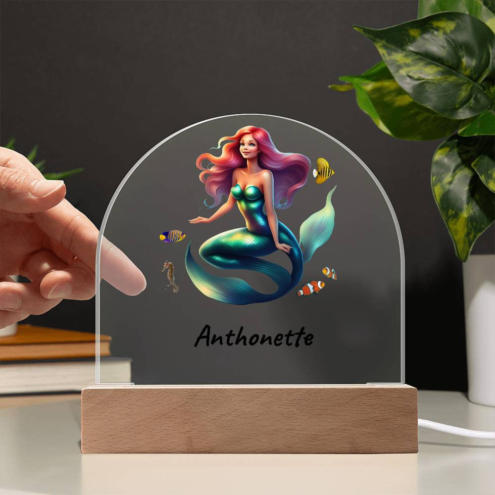 Personalized Mermaid Acrylic Dome Plaque